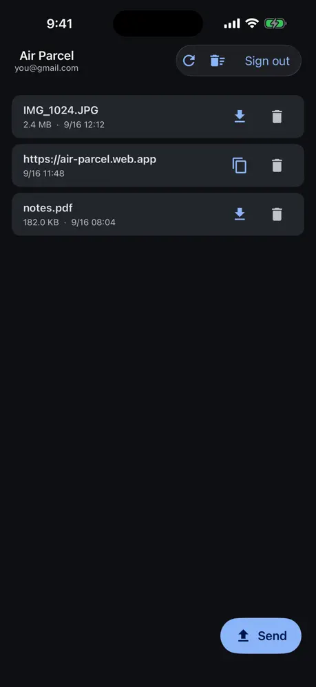 Air Parcel iOS
